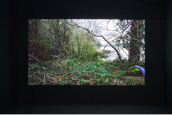 Willie Doherty: BURIED, 2009, single-screen installation (colour, sound), duration 8 minutes, installation shot, Alexander and Bonin; photo Joerg Lohse; courtesy Alexander and Bohn